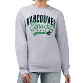 Vancouver Canucks G-III 4Her by Carl Banks Women's Filigree Team Graphic Fleece Pullover Sweatshirt Heather Gray