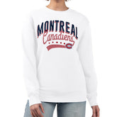 Montreal Canadiens G-III 4Her by Carl Banks Women's Filigree Team Graphic Fleece Pullover Sweatshirt White