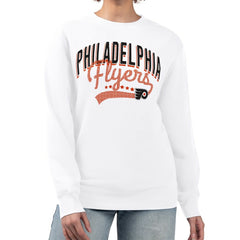 Philadelphia Flyers G-III 4Her by Carl Banks Women's Filigree Team Graphic Fleece Pullover Sweatshirt White
