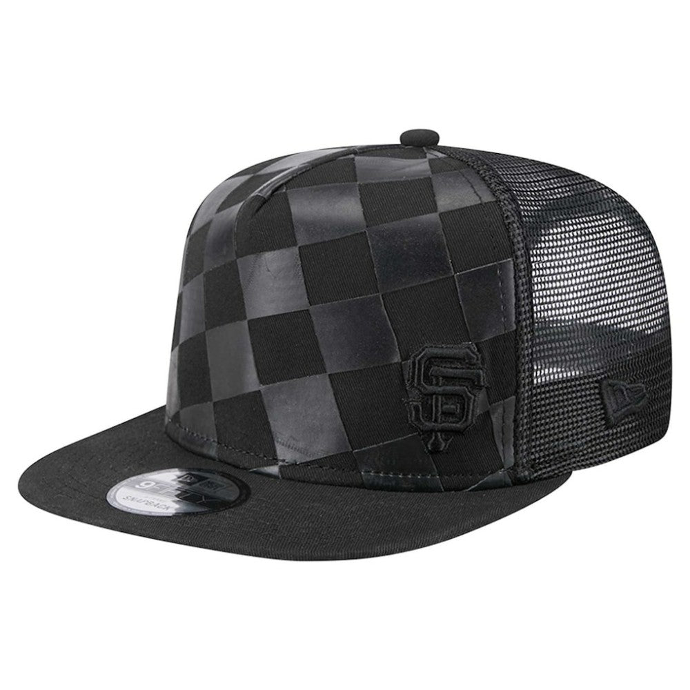 San Francisco Giants Score Check 9FIFTY A-Frame Trucker Snapback Hat Black | New Era