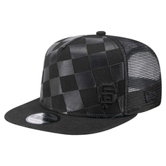 San Francisco Giants Score Check 9FIFTY A-Frame Trucker Snapback Hat Black | New Era