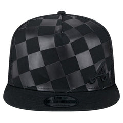Atlanta Braves Score Check A-Frame Trucker 9FIFTY Snapback Hat Black | New Era