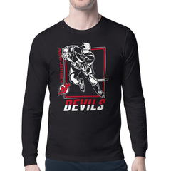 New Jersey Devils Starter Player Grid Long Sleeve T-Shirt Black