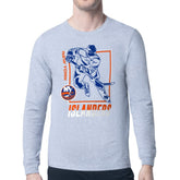 New York Islanders Starter Player Grid Long Sleeve T-Shirt Heather Gray