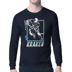 Seattle Kraken Starter Player Grid Long Sleeve T-Shirt Deep Sea Blue