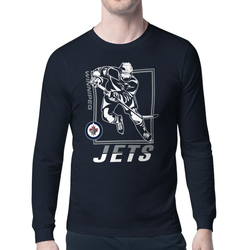 Winnipeg Jets Starter Player Grid Long Sleeve T-Shirt Navy