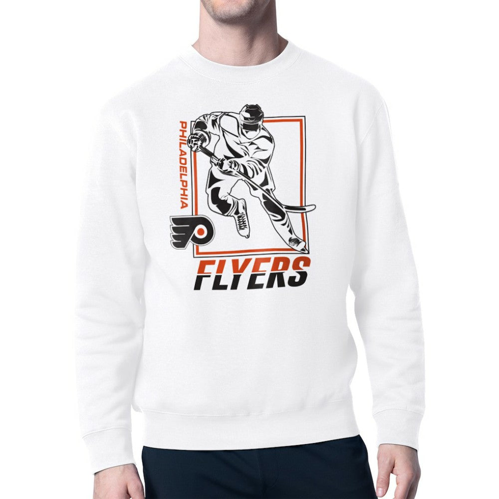 Philadelphia Flyers Starter Player Grid Fleece Pullover Sweatshirt White