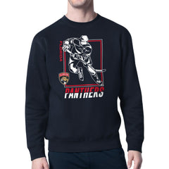 Florida Panthers Starter Player Grid Fleece Pullover Sweatshirt Navy