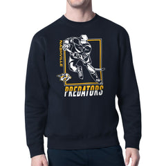 Nashville Predators Starter Player Grid Fleece Pullover Sweatshirt Navy