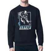 Seattle Kraken Starter Player Grid Fleece Pullover Sweatshirt Deep Sea Blue