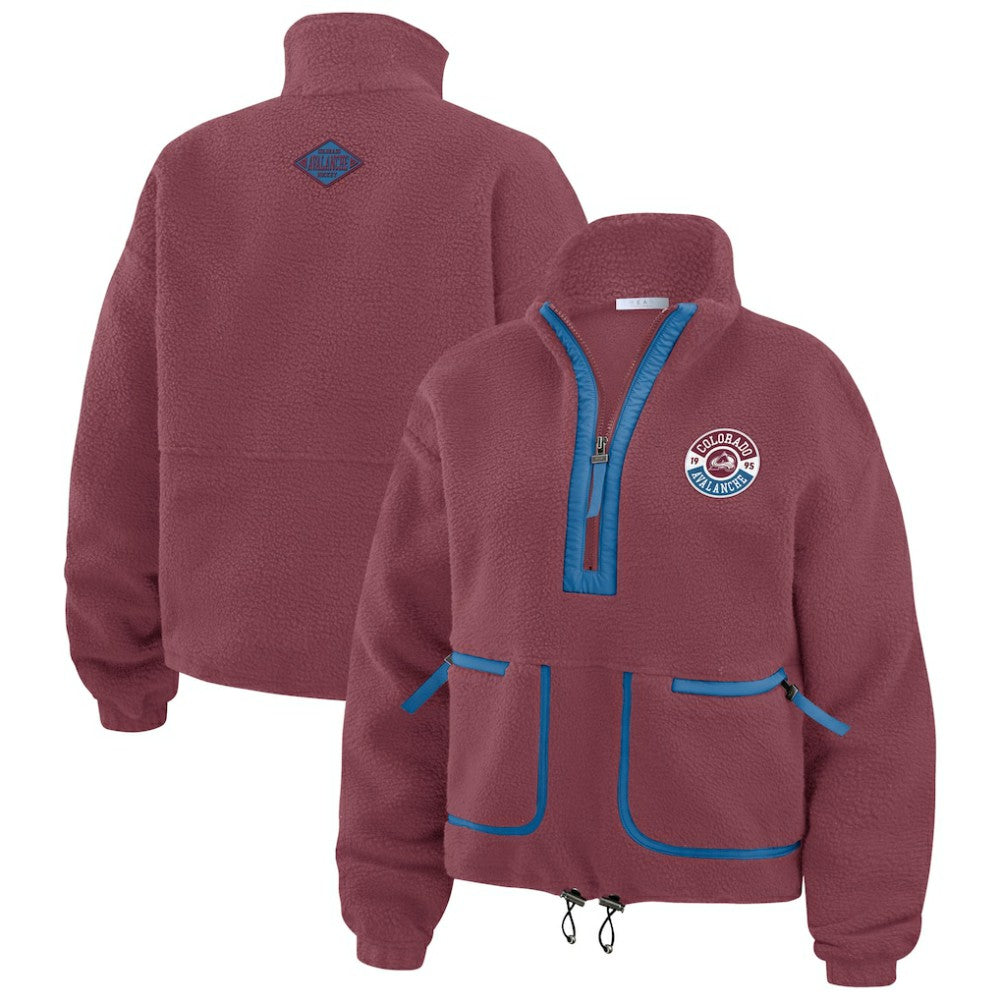 Colorado Avalanche WEAR by Erin Andrews Women's Polar Fleece Half-Zip Jacket Burgundy