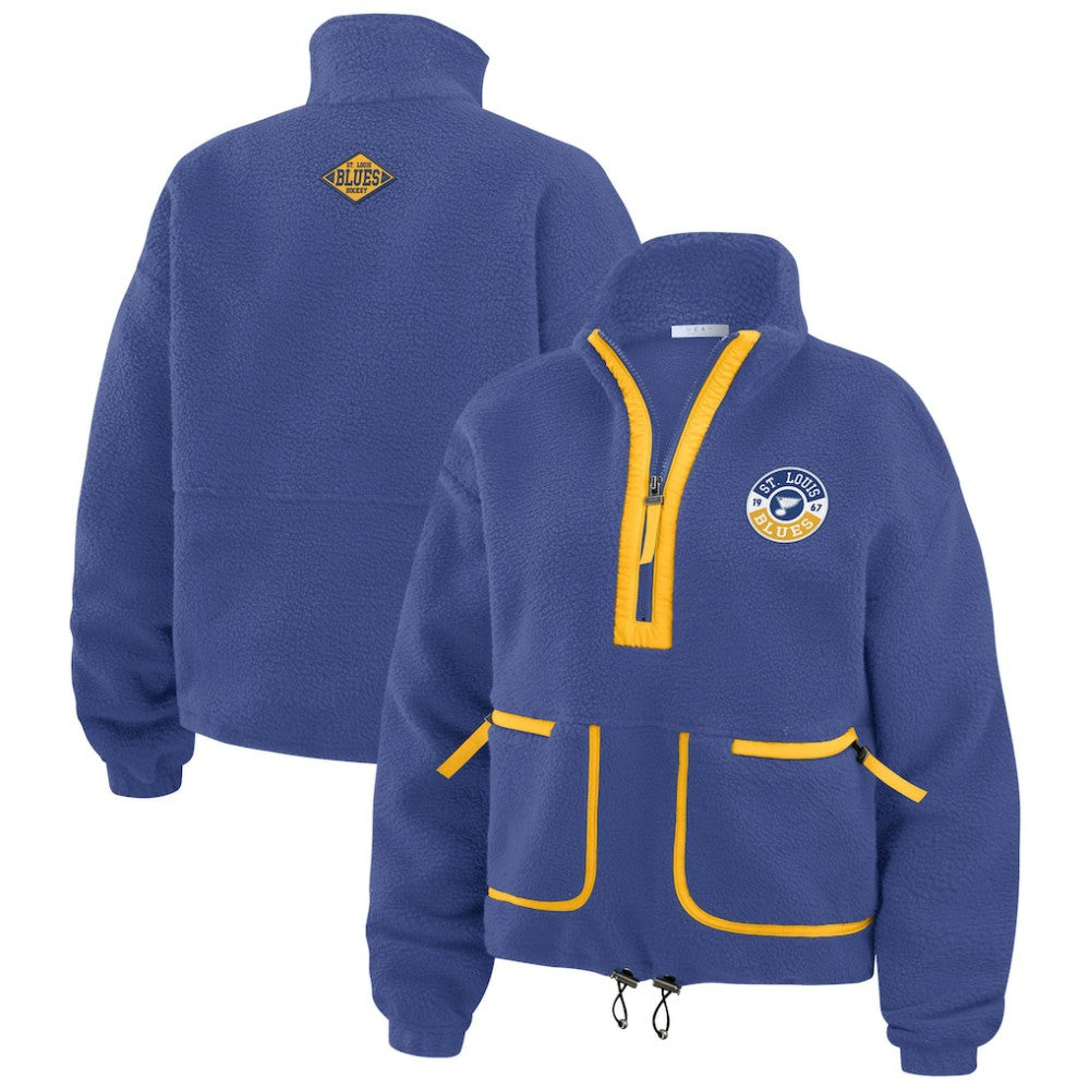 St. Louis Blues WEAR by Erin Andrews Women's Polar Fleece Half-Zip Jacket Blue