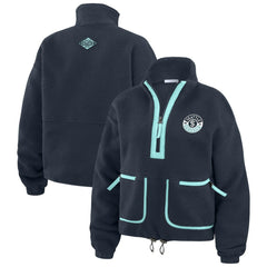 Seattle Kraken WEAR by Erin Andrews Women's Polar Fleece Half-Zip Jacket Deep Sea Blue