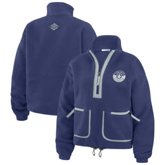 Toronto Maple Leafs WEAR by Erin Andrews Women's Polar Fleece Half-Zip Jacket Blue