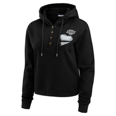 Los Angeles Kings WEAR by Erin Andrews Women's Waffle-Knit Pullover Hoodie Black