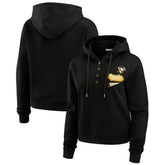 Pittsburgh Penguins WEAR by Erin Andrews Women's Waffle-Knit Pullover Hoodie Black