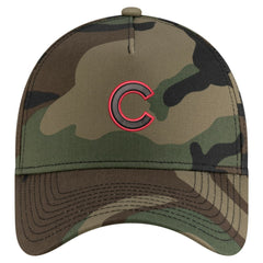 Chicago Cubs Woodland Team Pop 9FORTY A-Frame Adjustable Hat Camo | New Era