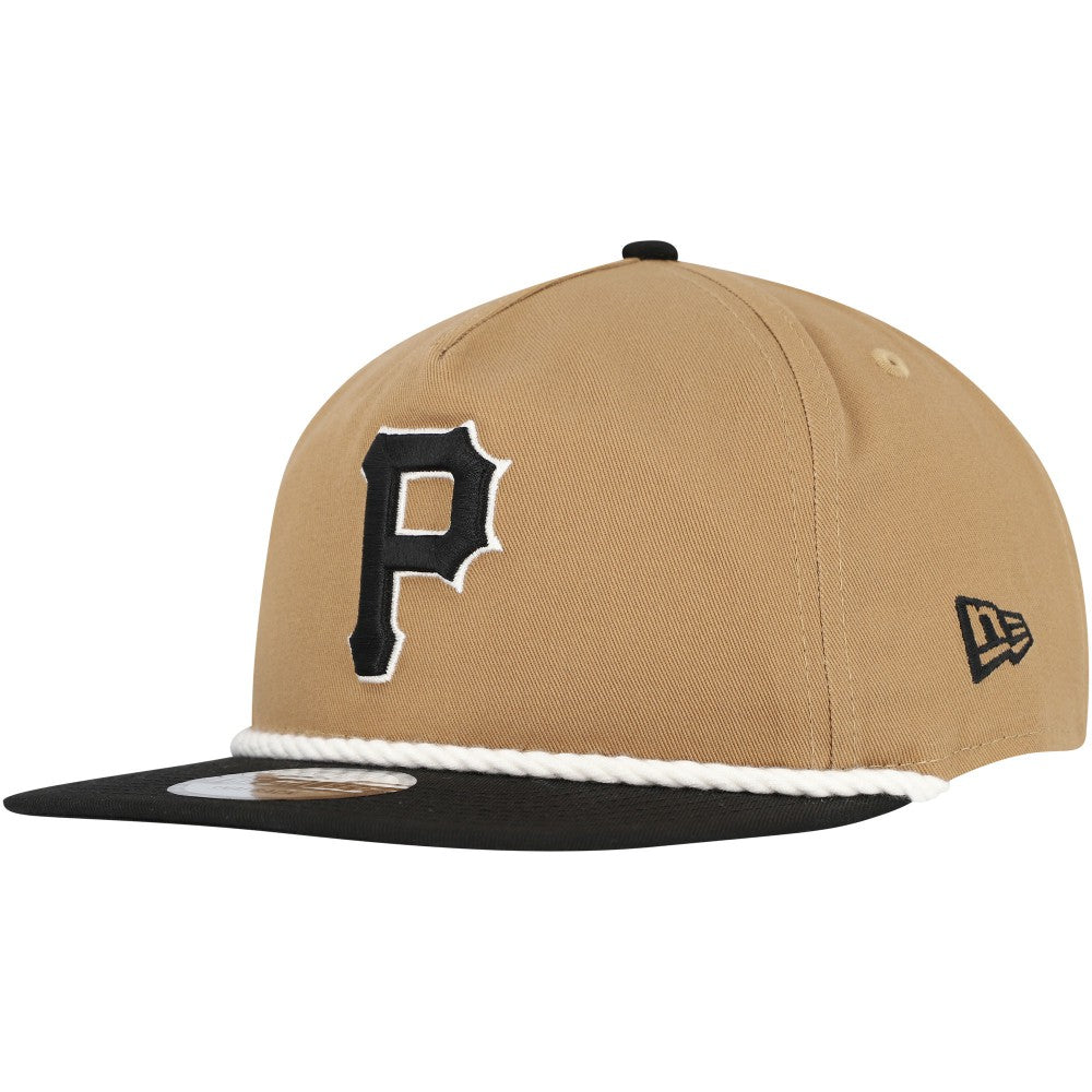 Pittsburgh Pirates Golfer Snapback Hat Khaki/Black | New Era