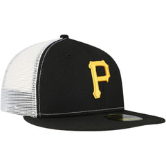 Pittsburgh Pirates Team Color 59FIFTY Trucker Fitted Hat Black | New Era