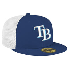 Tampa Bay Rays Team Color 59FIFTY Trucker Fitted Hat Navy | New Era