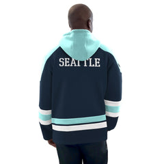 Seattle Kraken Starter Hockey Pullover Hoodie Deep Sea Blue/Light Blue