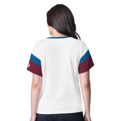 Colorado Avalanche G-III 4Her by Carl Banks Women's Rink Oversized Rhinestone V-Neck T-Shirt White