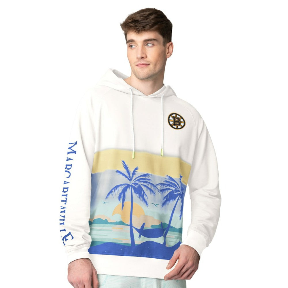 Boston Bruins Margaritaville Island Dream Peached Pullover Hoodie Cream