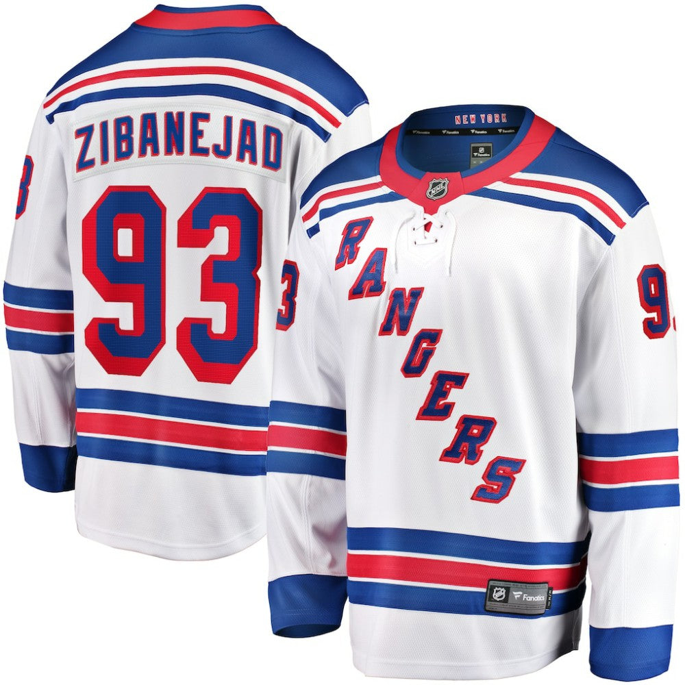 Mika Zibanejad New York Rangers Fanatics Away Premier Breakaway Player Jersey White