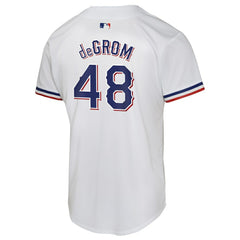Jacob deGrom Texas Rangers Youth Home Game Player Jersey - White