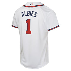 Ozzie Albies Atlanta Braves Youth Home Game Player Jersey - White