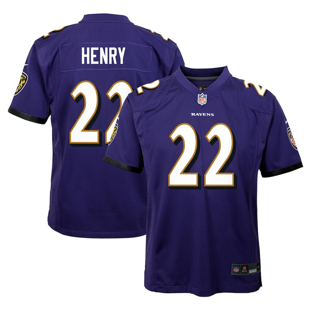 Derrick Henry Baltimore Ravens Youth Game Jersey - Purple
