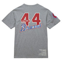 Hank Aaron Atlanta Braves Cooperstown Collection Legends T-Shirt Heather Gray | Mitchell & Ness