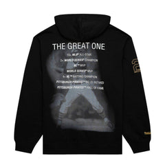 Roberto Clemente Pittsburgh Pirates Vintage Logo Name & Number Pullover Hoodie Black | Mitchell & Ness
