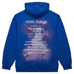 Hank Aaron Atlanta Braves Vintage Logo Name & Number Pullover Hoodie Royal | Mitchell & Ness