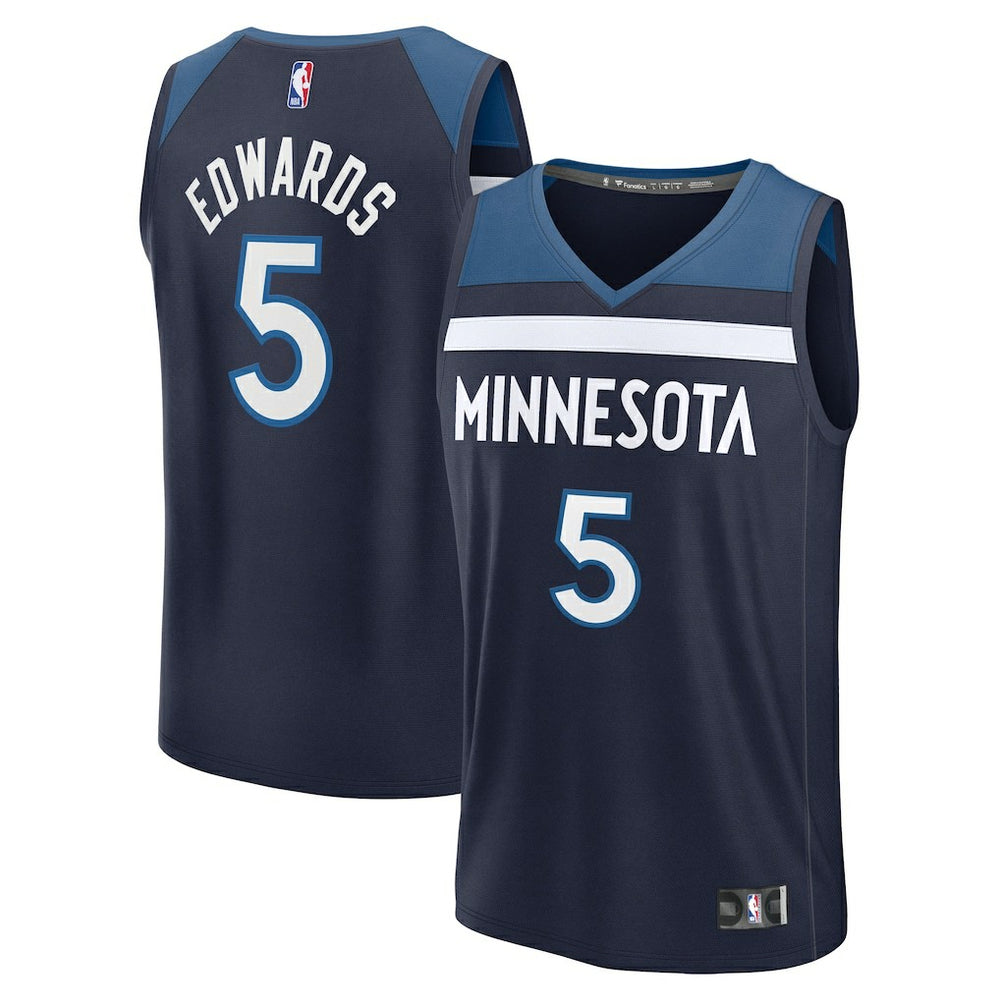 Anthony Edwards Minnesota Timberwolves Fast Break Replica Player Jersey - Icon Edition - Navy