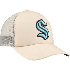 Seattle Kraken Mitchell & Ness Foam Front Trucker Adjustable Hat Cream