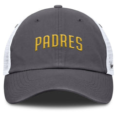 San Diego Padres Wordmark Club Adjustable Trucker Hat Gray | Nike