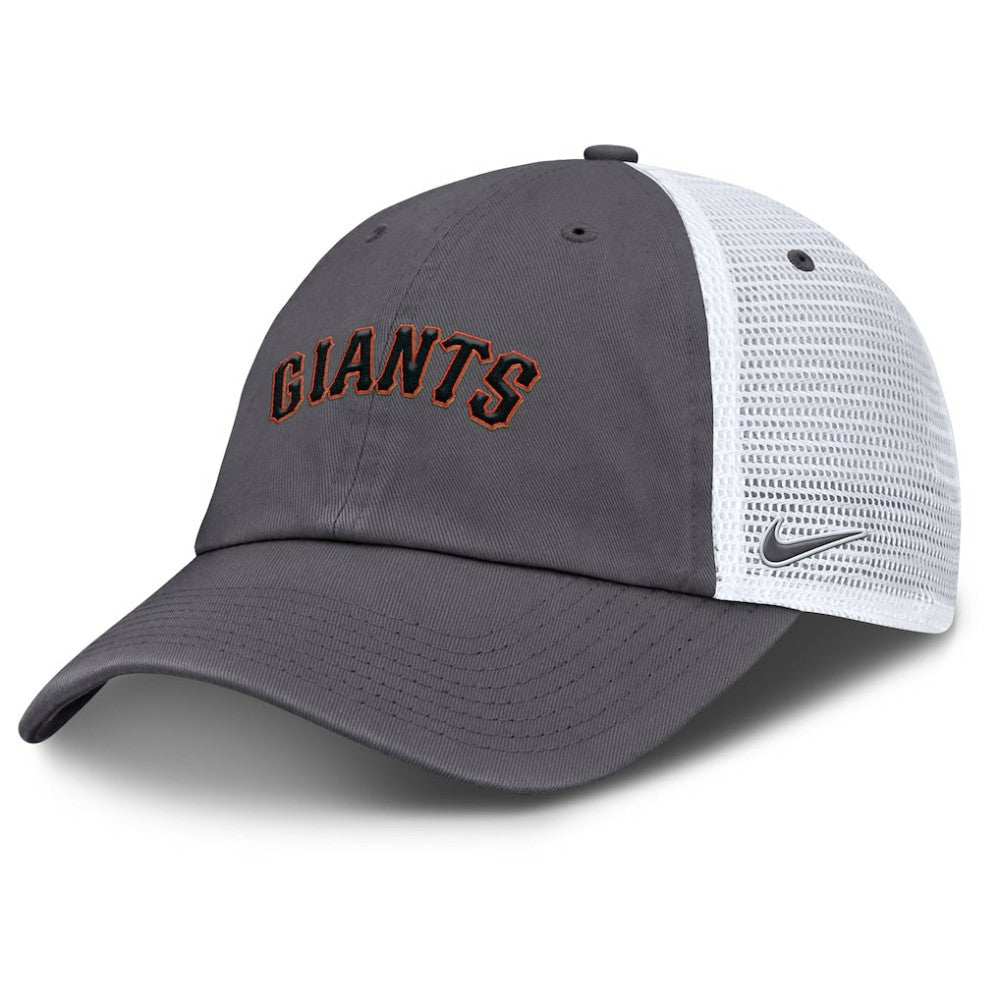 San Francisco Giants Wordmark Club Adjustable Trucker Hat Gray | Nike
