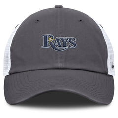 Tampa Bay Rays Wordmark Club Adjustable Trucker Hat Gray | Nike
