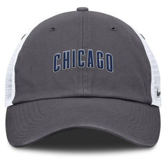Chicago Cubs Wordmark Club Adjustable Trucker Hat Gray | Nike