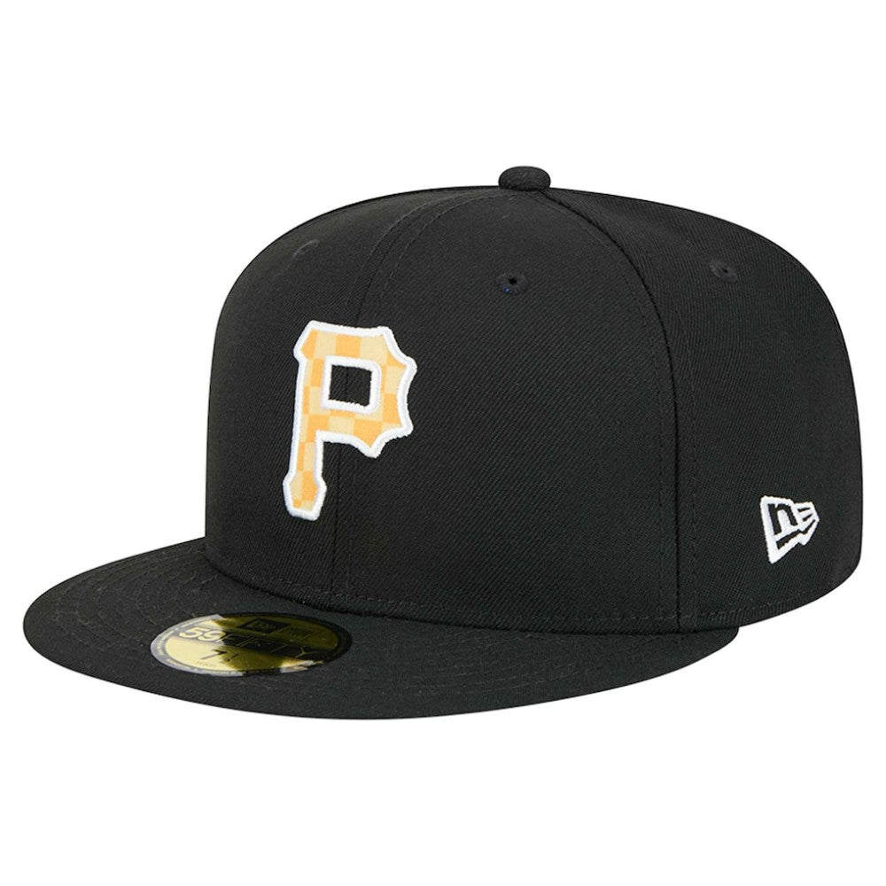 Pittsburgh Pirates Checkered Undervisor 59FIFTY Fitted Hat Black | New Era