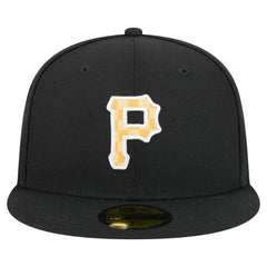 Pittsburgh Pirates Checkered Undervisor 59FIFTY Fitted Hat Black | New Era