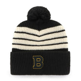 Boston Bruins '47 Old Time Hockey Barn Cuffed Knit Hat with Pom Black