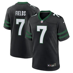 Justin Fields New York Jets Game Jersey - Stealth Black
