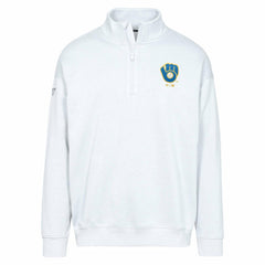 Milwaukee Brewers Levelwear Murray Core Logo Quarter-Zip Pullover Top White