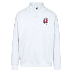 Atlanta Braves Levelwear Murray Core Logo Quarter-Zip Pullover Top White