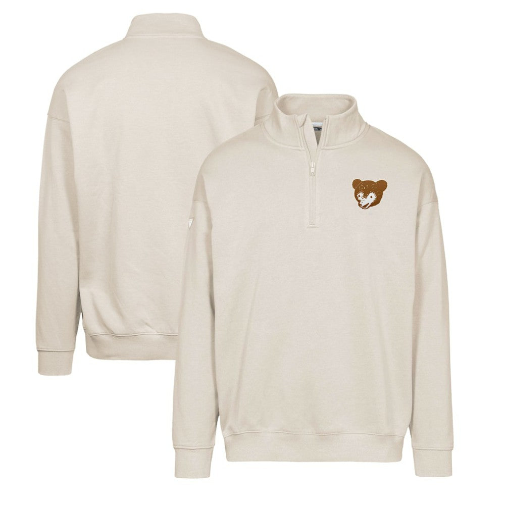 Chicago Cubs Levelwear Murray Core Logo Quarter-Zip Pullover Top Khaki