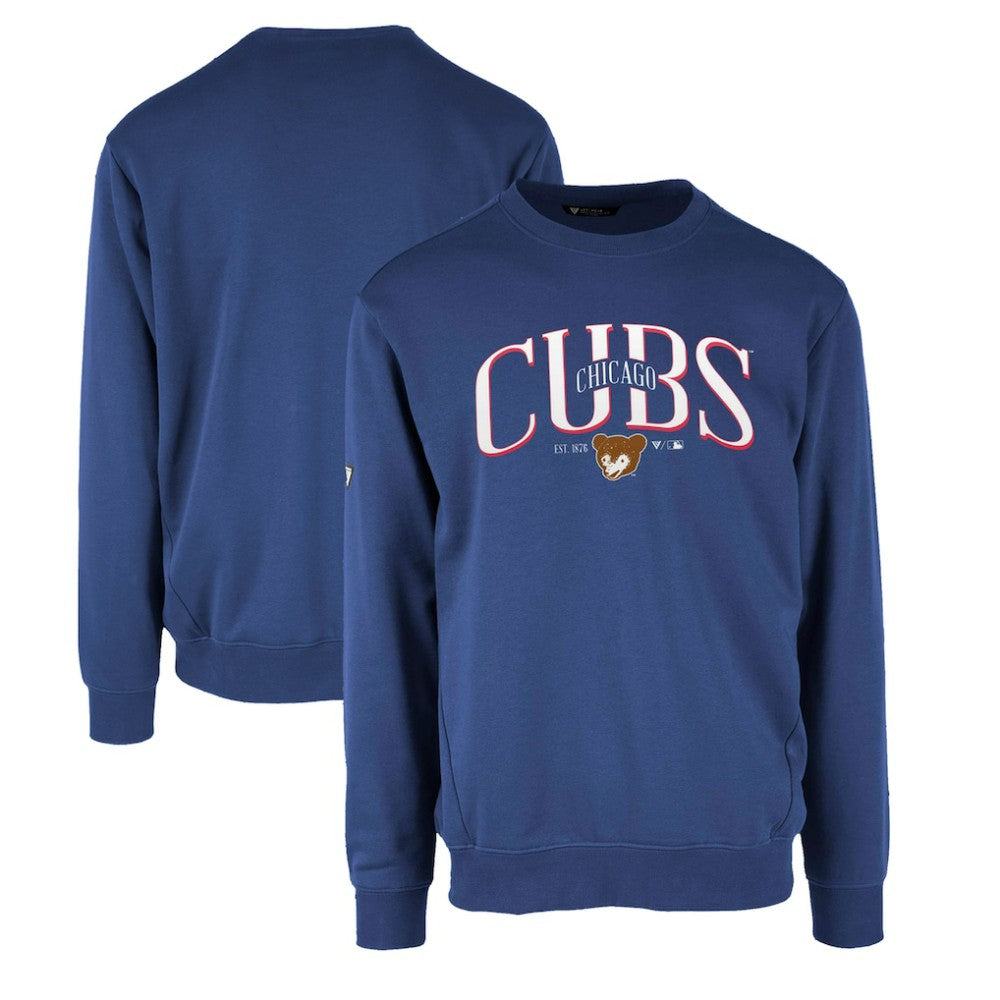 Chicago Cubs Levelwear Zane Cooperstown Collection Retro Spellout Pullover Sweatshirt Royal