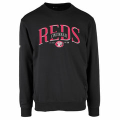 Cincinnati Reds Levelwear Zane Cooperstown Collection Retro Spellout Pullover Sweatshirt Black