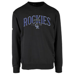 Colorado Rockies Levelwear Zane Cooperstown Collection Retro Spellout Pullover Sweatshirt Black